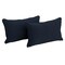 20-inch by 12-inch Double-corded Solid Twill Back Support Pillows with Inserts (Set of 2) - Navy